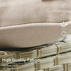 Ensemble de 2 chaises de jardin en rotin tressé à dossier haut - Résine PE tressée à la main - Acier thermolaqué - Coussins inclus