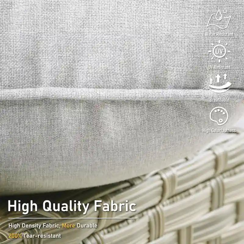 Ensemble de 2 chaises de jardin en rotin tressé à dossier haut - Résine PE tressée à la main - Acier thermolaqué - Coussins inclus