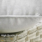 Ensemble de 2 chaises de jardin en rotin tressé à dossier haut - Résine PE tressée à la main - Acier thermolaqué - Coussins inclus