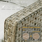 Ensemble de 2 chaises de jardin en rotin tressé à dossier haut - Résine PE tressée à la main - Acier thermolaqué - Coussins inclus