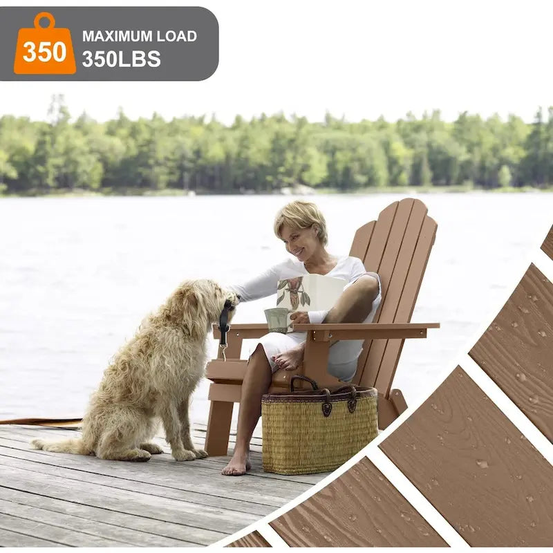 Ensemble de 3 pièces WINSOON HIPS composé d'une chaise Adirondack pliante d'extérieur, résistante aux intempéries et d'une table.