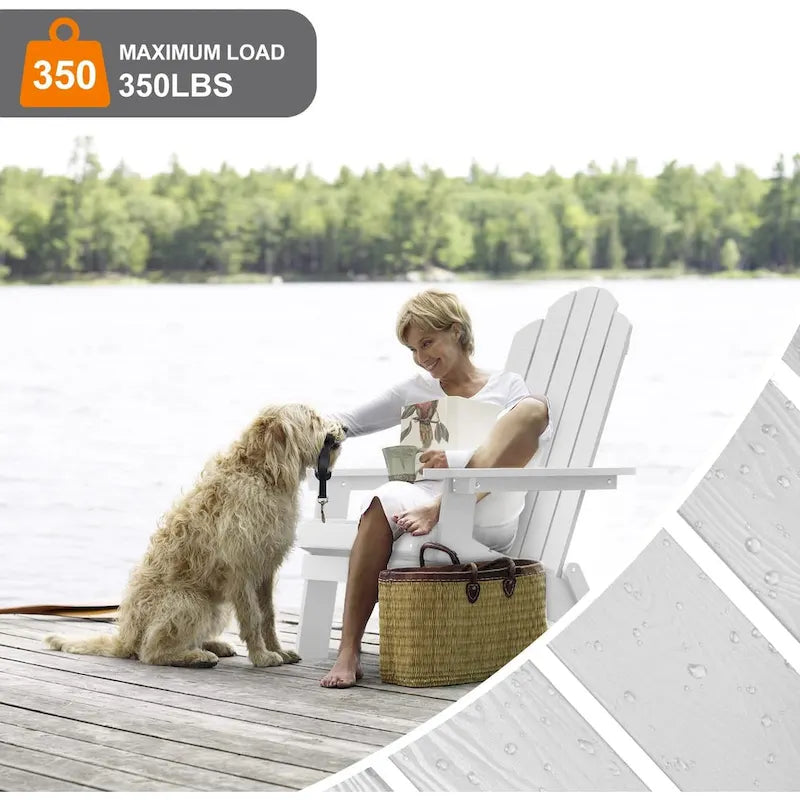 Ensemble de 3 pièces WINSOON HIPS composé d'une chaise Adirondack pliante d'extérieur, résistante aux intempéries et d'une table.