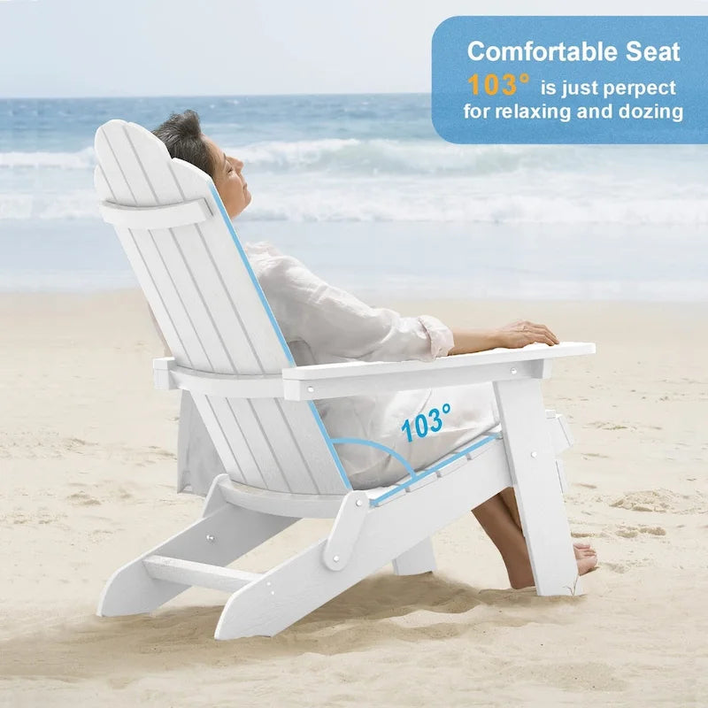 Ensemble de 3 pièces WINSOON HIPS composé d'une chaise Adirondack pliante d'extérieur, résistante aux intempéries et d'une table.