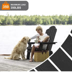 Ensemble de 3 pièces WINSOON HIPS composé d'une chaise Adirondack pliante d'extérieur, résistante aux intempéries et d'une table.