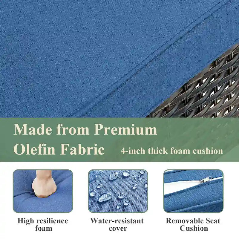 Fauteuils de jardin à bascule en osier Gymojoy avec base pivotante (lot de 2)