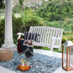 Balançoire de porche en bois d'acajou - Balançoire extérieure résistante aux intempéries - Capacité de 227 kg - Chaînes et accessoires inclus