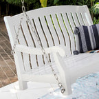 Balançoire de porche en bois d'acajou - Balançoire extérieure résistante aux intempéries - Capacité de 227 kg - Chaînes et accessoires inclus