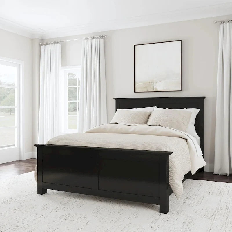 Homestyles Oak Park Black Wood Queen Bed