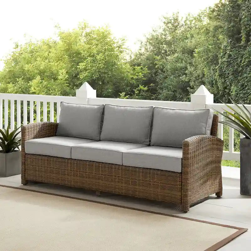 Crosley Bradenton Outdoor Wicker Sofa - 80.5 W x 31.75 D x 32.5 H