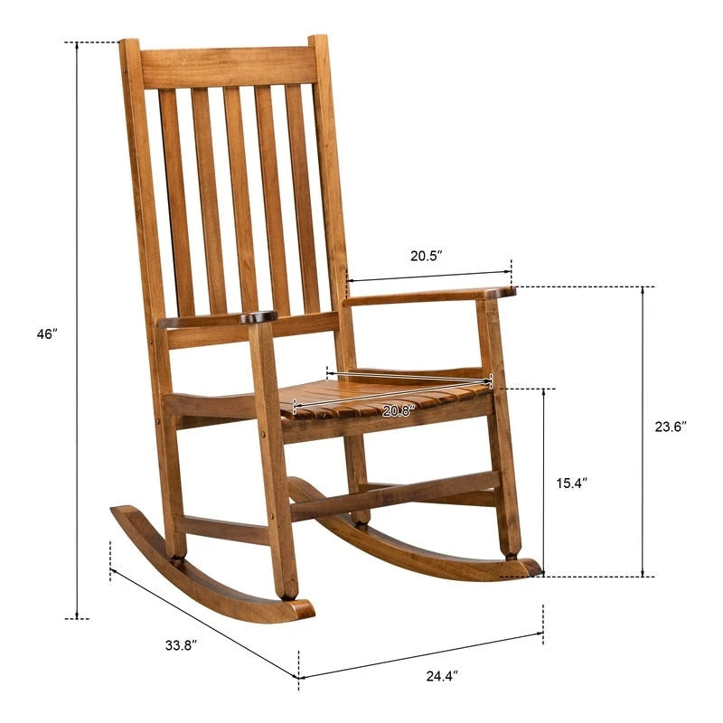 Fauteuil à bascule en bois pour patio ou véranda