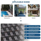 Ensemble de mobilier de jardin 15 pièces avec table foyer - Canapé d'angle en rotin - Chauffage au propane 55 000 BTU - Conception modulaire