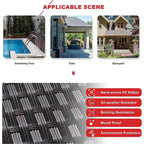 Ensemble de mobilier de jardin 15 pièces avec table foyer - Canapé d'angle en rotin - Chauffage au propane 55 000 BTU - Conception modulaire