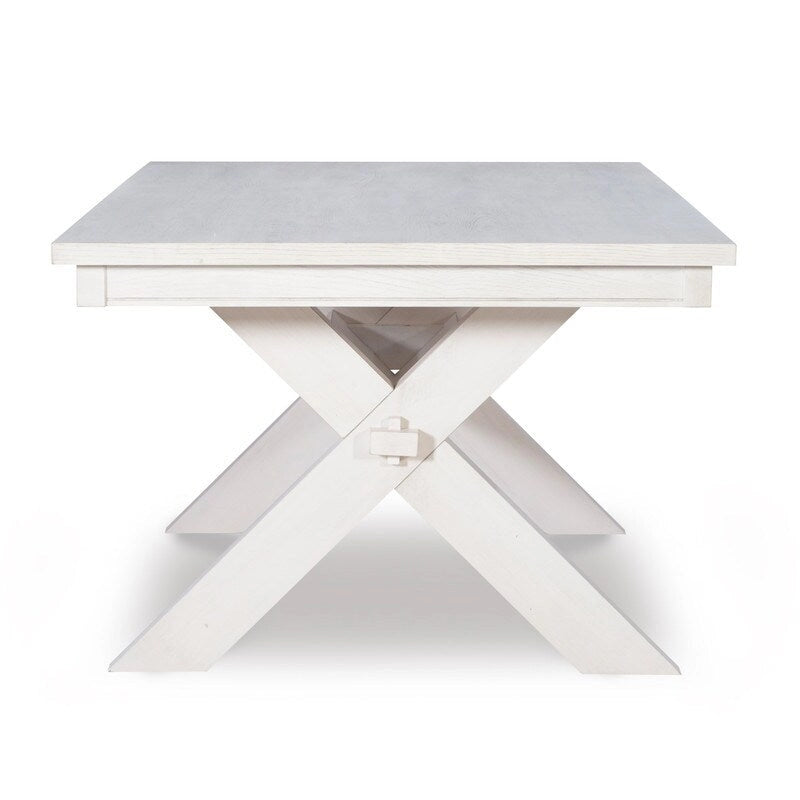 Table de salle à manger rustique style ferme - 178 cm - Pieds en X - Chêne gris/Brun rustique/Blanc - Bois Beranar et MDF