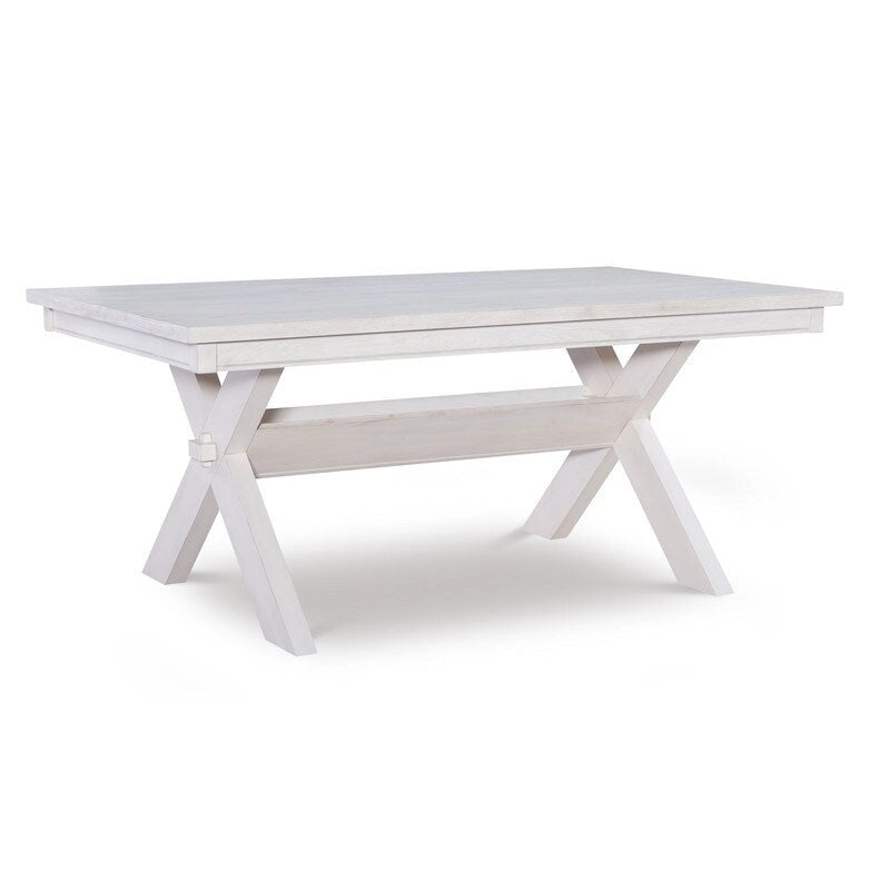 Table de salle à manger rustique style ferme - 178 cm - Pieds en X - Chêne gris/Brun rustique/Blanc - Bois Beranar et MDF
