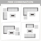 Ensemble de salon de jardin 7 pièces en résine tressée avec foyer extérieur - Table basse solaire à DEL - Résistant aux UV - Coussins d'assise profonds