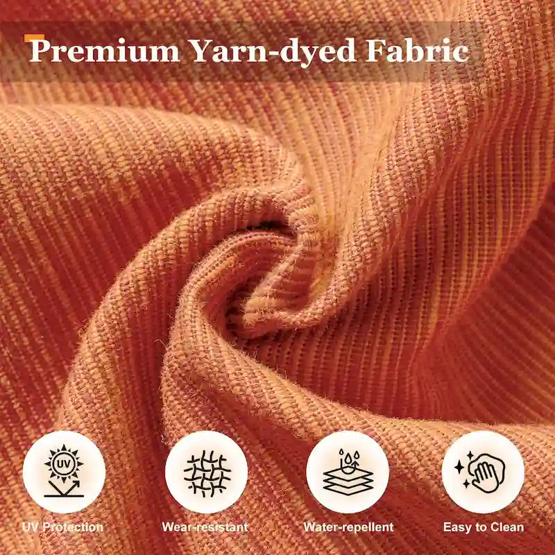 Ensemble de salon de jardin 7 pièces en résine tressée avec foyer extérieur - Table basse solaire à DEL - Résistant aux UV - Coussins d'assise profonds