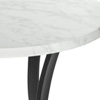 Ensemble de salle à manger 3 pièces avec table haute - Table ronde de 91 cm - 2 tabourets en similicuir - Style moderne du milieu du siècle - Noir mat