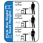 Ensemble de salle à manger 3 pièces avec table haute - Table ronde de 91 cm - 2 tabourets en similicuir - Style moderne du milieu du siècle - Noir mat