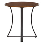 Ensemble de salle à manger 3 pièces avec table haute - Table ronde de 91 cm - 2 tabourets en similicuir - Style moderne du milieu du siècle - Noir mat