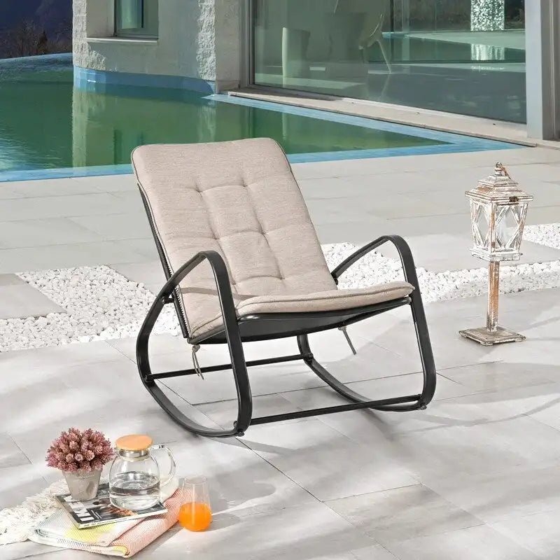 Patio Festival Indoor and Outdoor Rocker Chair with Cushion